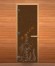 Дверь стеклянная «бронза Рыбка» коробка 1900х700 мм, осина